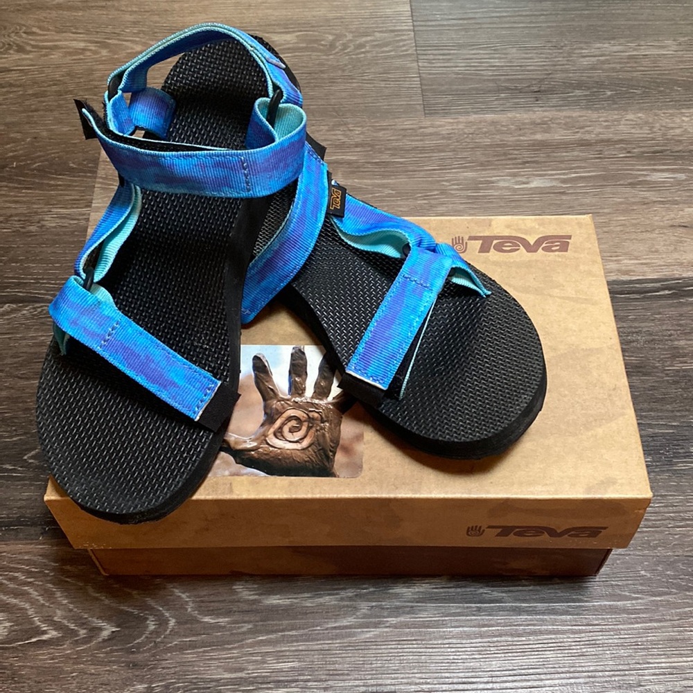 Like New Blue Teva Sandals with Box